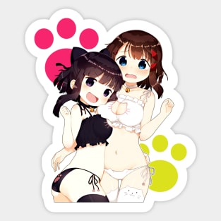 Anime Neko Cat Keyhole Lingerie Small Girls Sticker